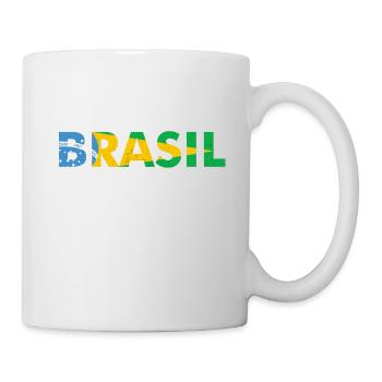 Conception de drapeau du Brésil en couleurs nationales - Mug blanc - blanc - Droite