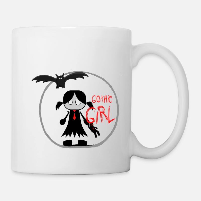 Shirt - Gothic Girl .. Gothic Mädchen mit Bat - Tasse - Weiß