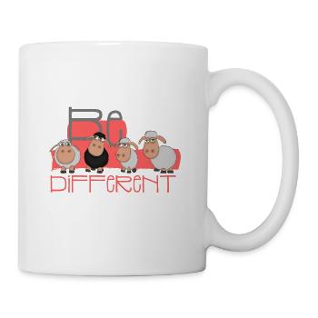 Be different: Black sheep and white sheep - Mug - white - Right