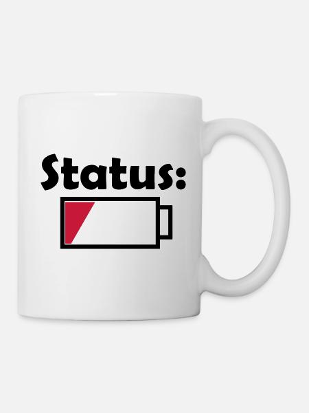 Akku Status leer - Tasse - Weiß