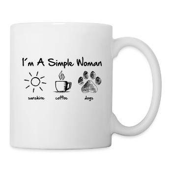 simple woman dog - Mug - white - Right