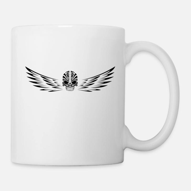 Crâne avec des ailes - Mug blanc - blanc