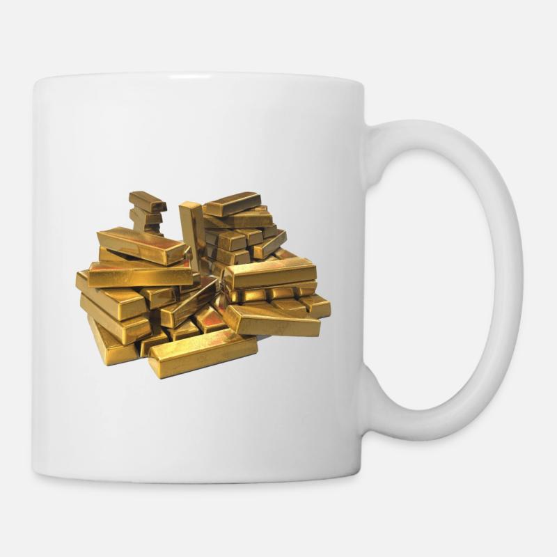 Goldbarren - Tasse - Weiß