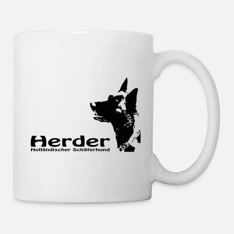 Herder Portrait mit Schriftzug - Tasse - Weiß