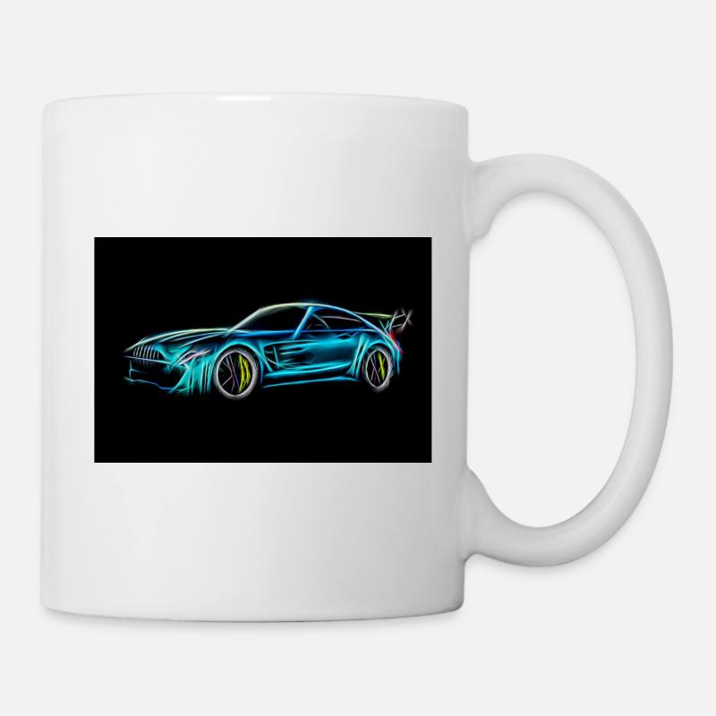 Croquis de voiture de course - Mug blanc - blanc