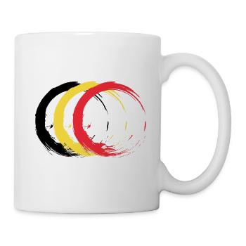 Circle brush Belgium flag flag design colors - Mug - white - Right
