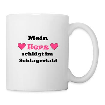 Schlager,Schlagerfan,Party,Geschenkidee,Geschenk - Tasse - Weiß - Rechts
