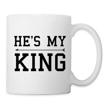 Hes My King black lettering loving couple gift - Mug - white - Right