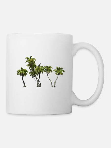Palmen Strand Urlaub unter Palmen Kokusnuss - Tasse - Weiß
