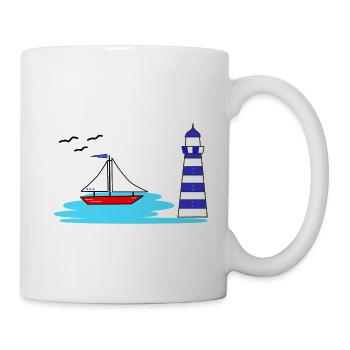 Bateau phare - Mug blanc - blanc - Droite