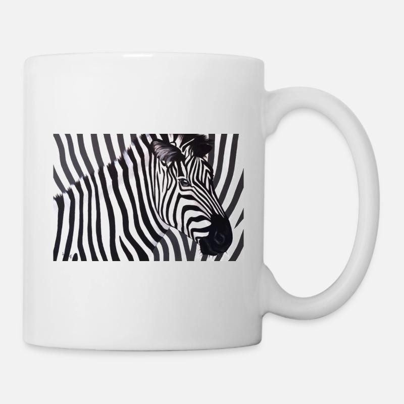 Poster Zebra 90x60 landscape - Mug blanc - blanc