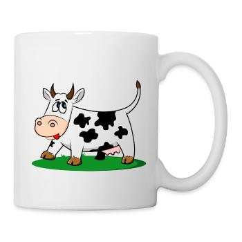 Kuh Tier Lustig Geschenk Geschenkidee - Tasse - Weiß - Rechts
