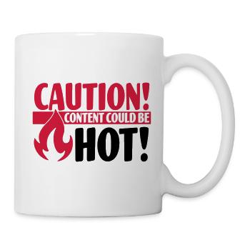 Caution - Content could be hot - Tasse - Weiß - Rechts