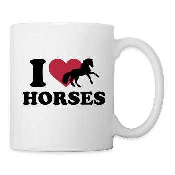 I love horses - Mug - white - Right
