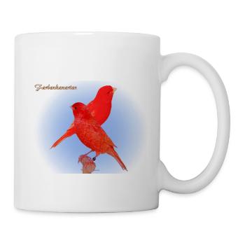 Rote Kanarienvögel - Tasse - Weiß - Rechts