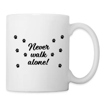 Never walk alone Hundepfoten - Tasse - Weiß - Rechts