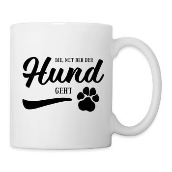 Die, mit der der Hund geht - Hundepfote - Tasse - Weiß - Rechts