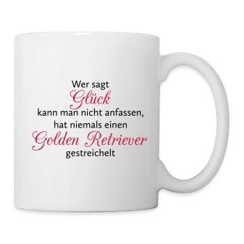 Hunde Spruch: Golden Retriever Glück - Tasse - Weiß - Rechts