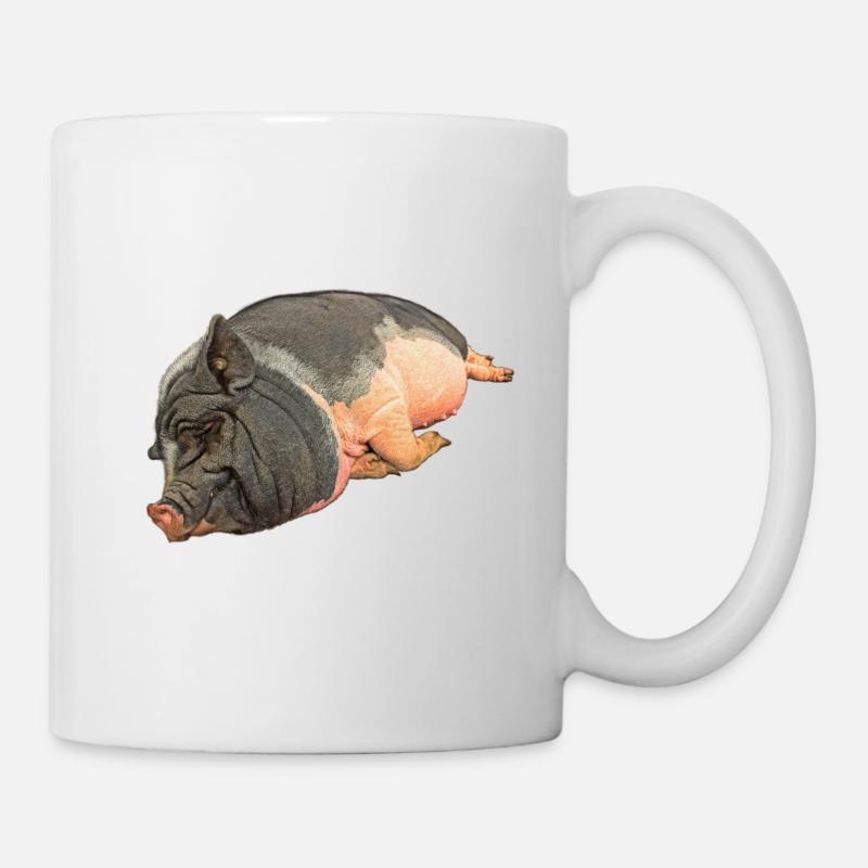Sleeping potbelly pig, free - Mug - white