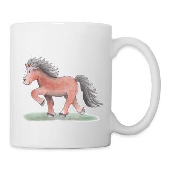 Kleiner Islaender Watercolor - Tasse - Weiß - Rechts