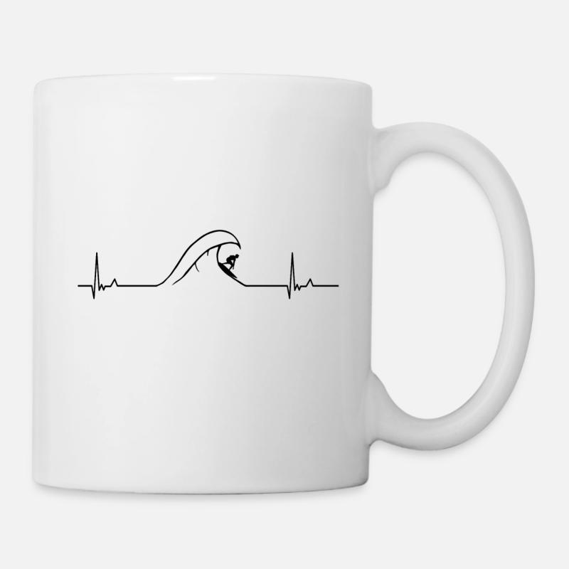 Surfer Herzschlag - Tasse - Weiß