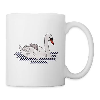 Swan with cubs - Mug - white - Right