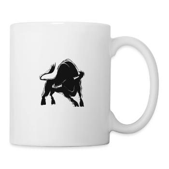 Der schwarze Stier - Tasse - Weiß - Rechts
