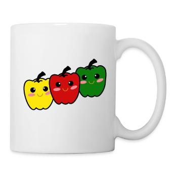 Poivrons heureux - Mug blanc - blanc - Droite