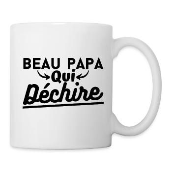 Beau papa qui déchire. cadeau beau père - Mug blanc - blanc - Droite