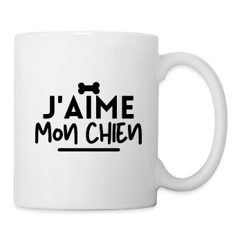 J'aime mon chien. t-shirt chien - Mug blanc - blanc - Droite