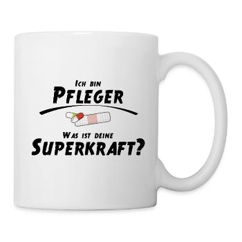 Ich bin Pfleger - Was ist deine Superkraft - Tasse - Weiß - Rechts