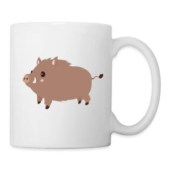 Wildschwein - Tasse - Weiß - Rechts