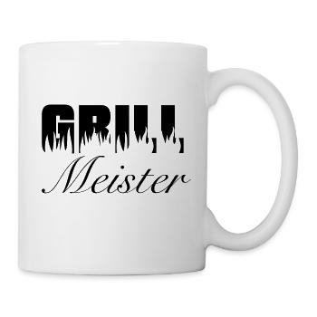 Grillmeister Spruch Aufschrift Text - Tasse - Weiß - Rechts