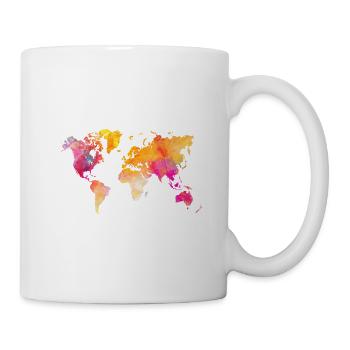 world map orange pink - Mug - white - Right