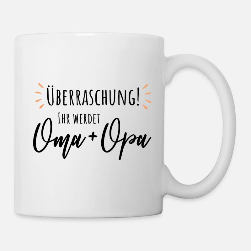 Überraschung! Ihr werdet Oma und Opa. Geschenkidee - Tasse - Weiß