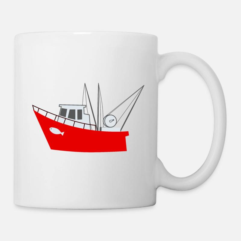 Fischerboot - Meer - Schiff - Tasse - Weiß