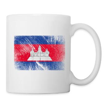Drapeau du Cambodge - Vintage Grunge - Mug blanc - blanc - Droite