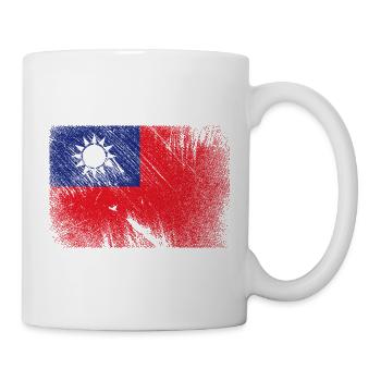 Drapeau de Taiwan - grunge vintage - Mug blanc - blanc - Droite