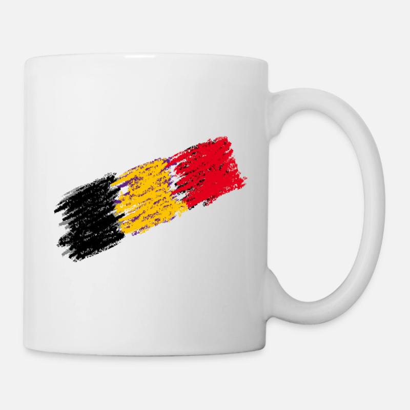Belgium Flag - Italic - Mug - white