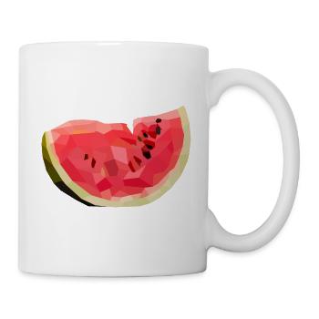 Melone Melon im Polygon Stil - Tasse - Weiß - Rechts
