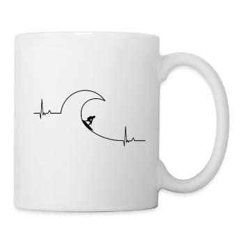 Battement de coeur de surf - Mug blanc - blanc - Droite