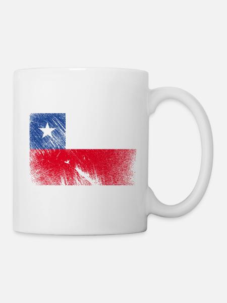 Chile Flag - Vintage Grunge - Mug - white