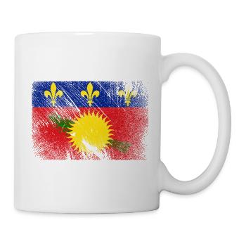 Drapeau de la Guadeloupe - Vintage Grunge - Mug blanc - blanc - Droite