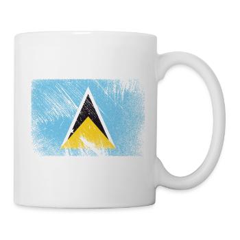 Saint Lucia Flag - Vintage Grunge - Mug - white - Right
