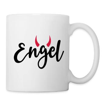 Kleiner Engel + Teufel Hörner launisch lieb frech - Tasse - Weiß - Rechts