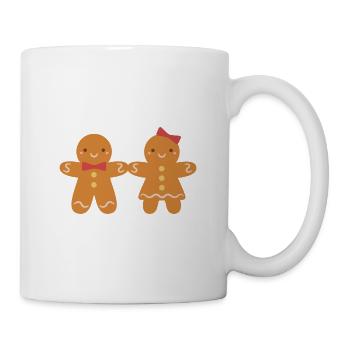 Cute Christmas Gingerbread Man and Woman Pair - Mug - white - Right