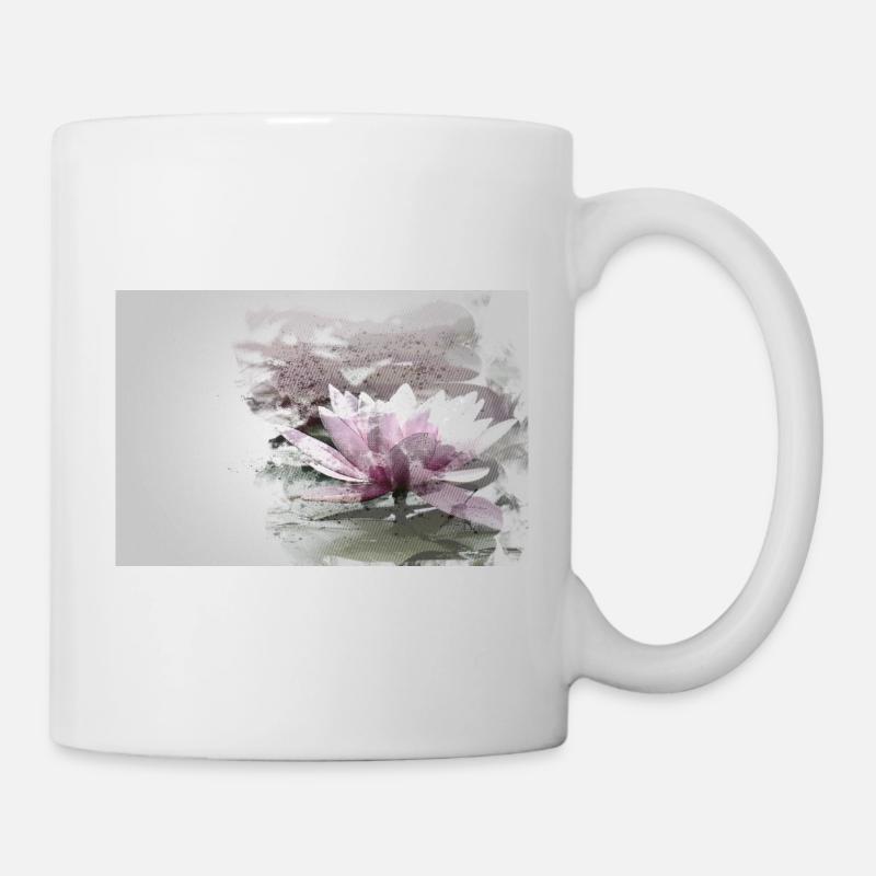 Seerose abstrakt - Tasse - Weiß
