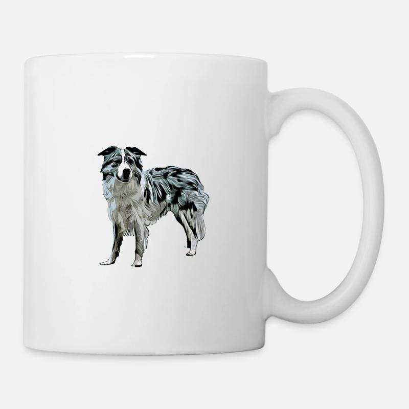 Border Collie Black Merle - Mug - white