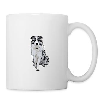 Border Collie Black Merle Comic - Mug - white - Right
