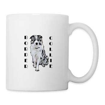 Border Collie Black Merle Comic Text - Mug - white - Right
